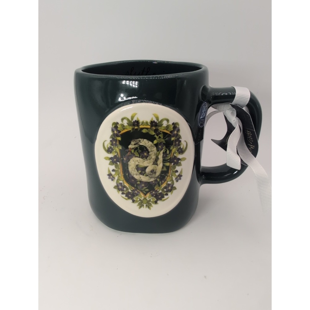 Rae Dunn x Harry Potter Green Ceramic Mug- Slytherin- NWT 25th Anniversary